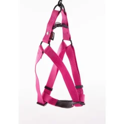 Harnais baudrier réglable rose pour chien - 4x90/110 cm