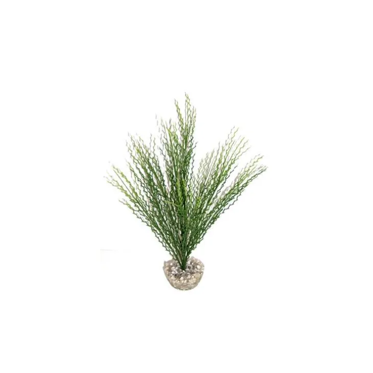 Herbe corail verte en plastique moyen modèle 22 cm
