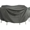 Housse pour table et fauteuil coloris gris en coton polyester - 250 x 150 x 90 cm