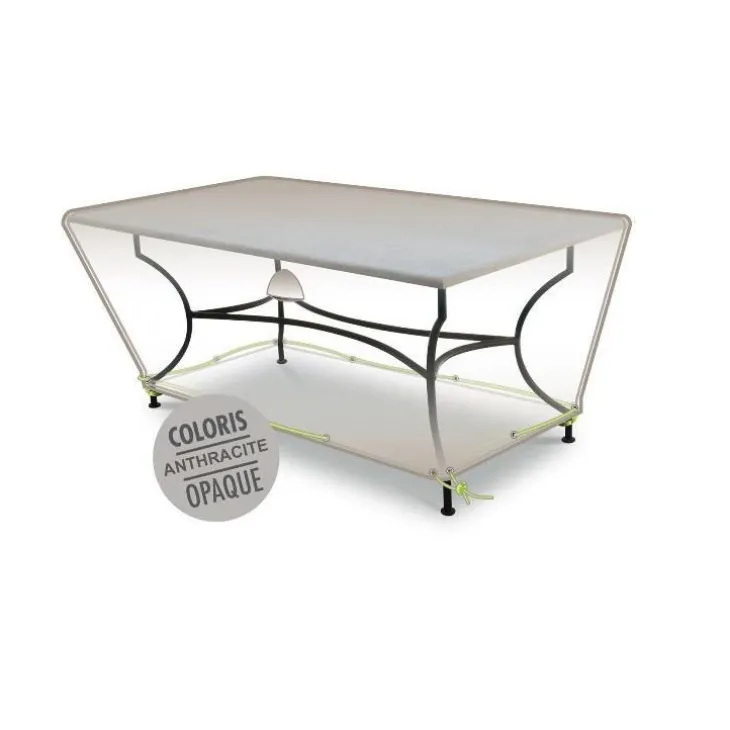 Housse table rectangulaire 8-10 pers. de coloris anthracite en polyester