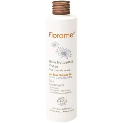 Huile nettoyante visage bio en flacon de 200 ml