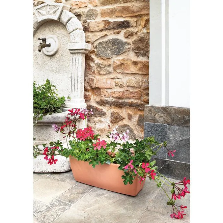 Jardinière bord lisse, couleur claire L42x P17,6x H15,6