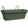 Jardinière kaki avec soucoupe clipsée et support Poetic Babyroméo - 28 x 16 x 10 cm