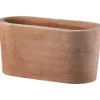 Jardinière ovale moderne en terre cuite beige 30x15xH15 cm