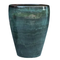 Jarre en grès émaillé vert Amande Decolines Littoral - Ø 38 x H 43 cm