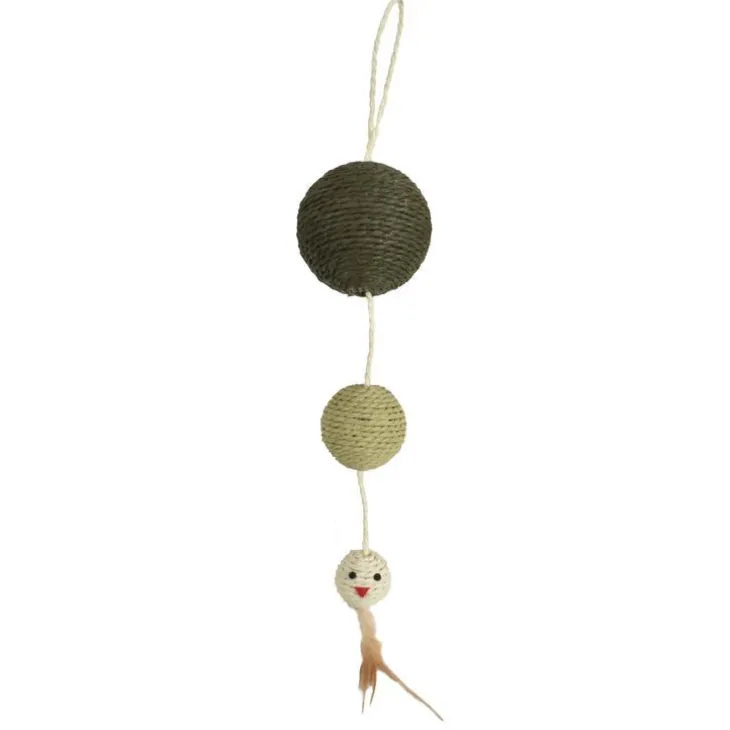 Jouet à griffer pour chat coloris vert Bobby Plume - 55 x 12 cm