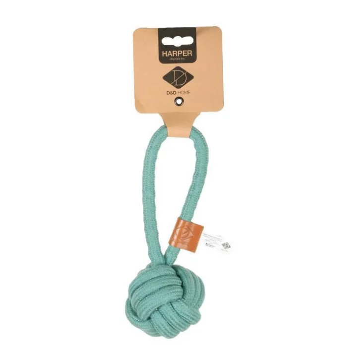 Jouet en corde forme balle et boucle bleu D&D Home Harper taille S - 22 cm