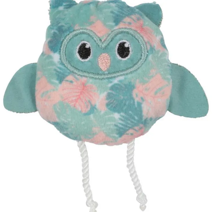 Jouet pour chat coloris bleu feuille Zolux hibou Ethi'cat - 9,5 x 9 x 11 cm