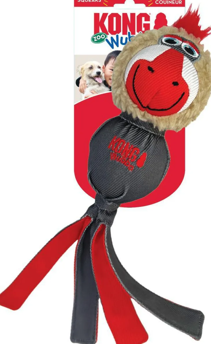 Jouet pour chien coloris rouge Wubba Zoo Mandrill Kong - Taille L