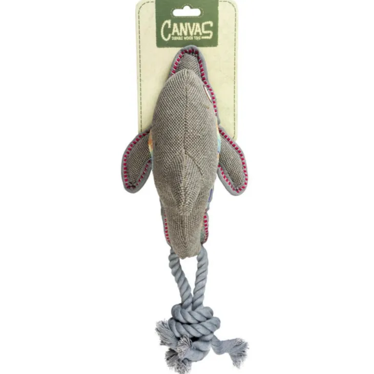 Jouet pour chien coloris gris peluche dauphin Duvoplus Canvas - 46 x 14 x 11 cm
