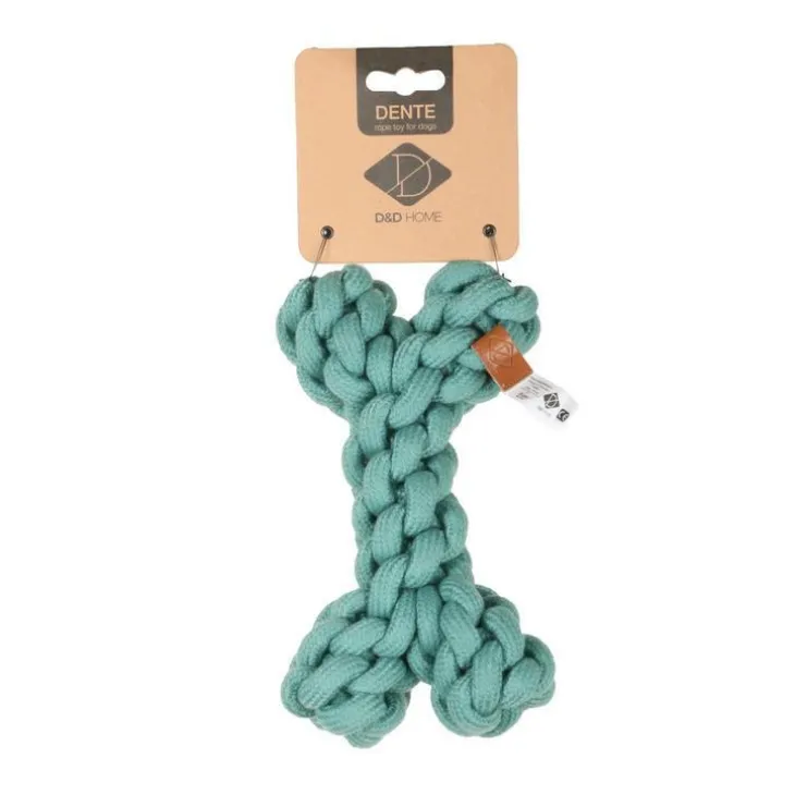 Jouet pour chien forme os en corde bleu D&D Home Dente taille S - 19 cm