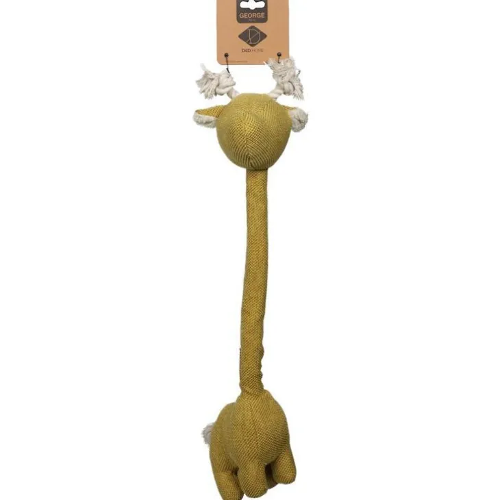 Jouet pour chien Georges Girafe en tissu jaune 30x22x10 cm