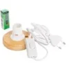Kit électrique avec ampoule et socle rond en bois pour photophore maison taille S - les 3 pièces