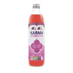 Kombucha au jus de grenade. La bouteille de 500 ml
