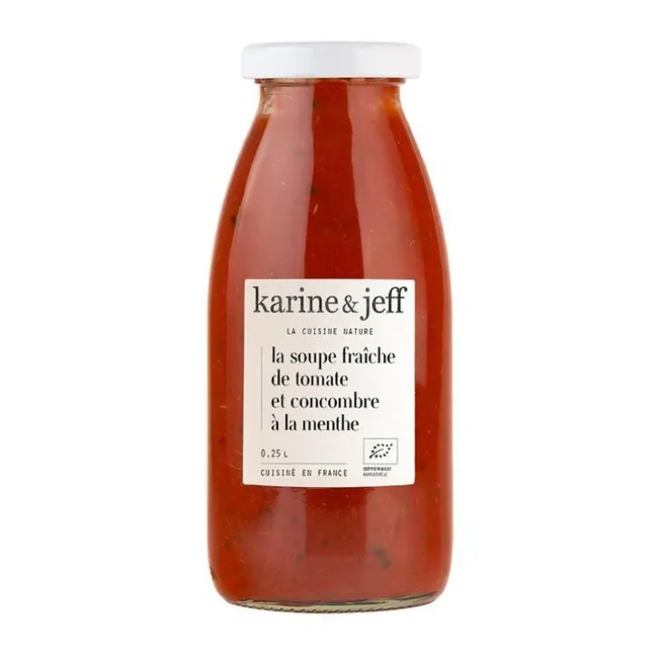 La Soupe fraîche tomate et concombre à la menthe bio Le bonheur est dans le pot - 25 cl