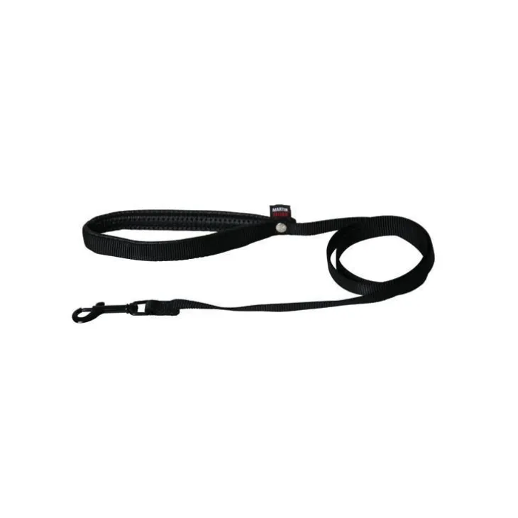 Laisse chien nylon 16 mm / 120 cm noire