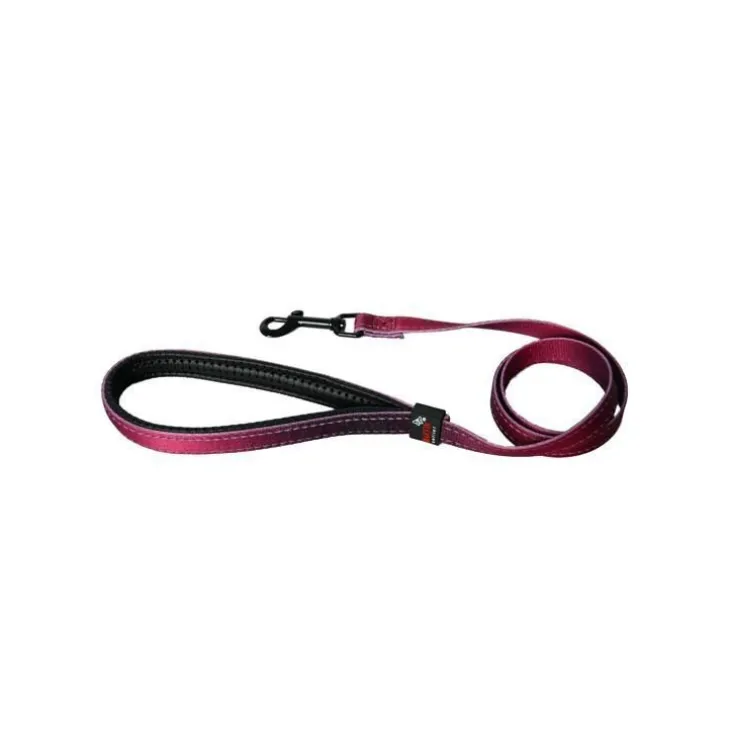 Laisse chien nylon 16 mm / 100 cm bordeaux soie