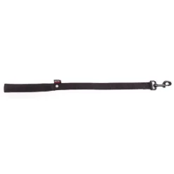 Laisse double noire Martin Sellier. 25 mm x 60 cm