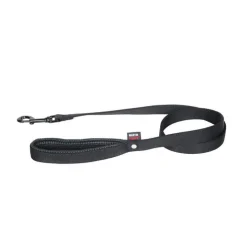 Laisse double noire Martin Sellier. 25 mm x 120 cm