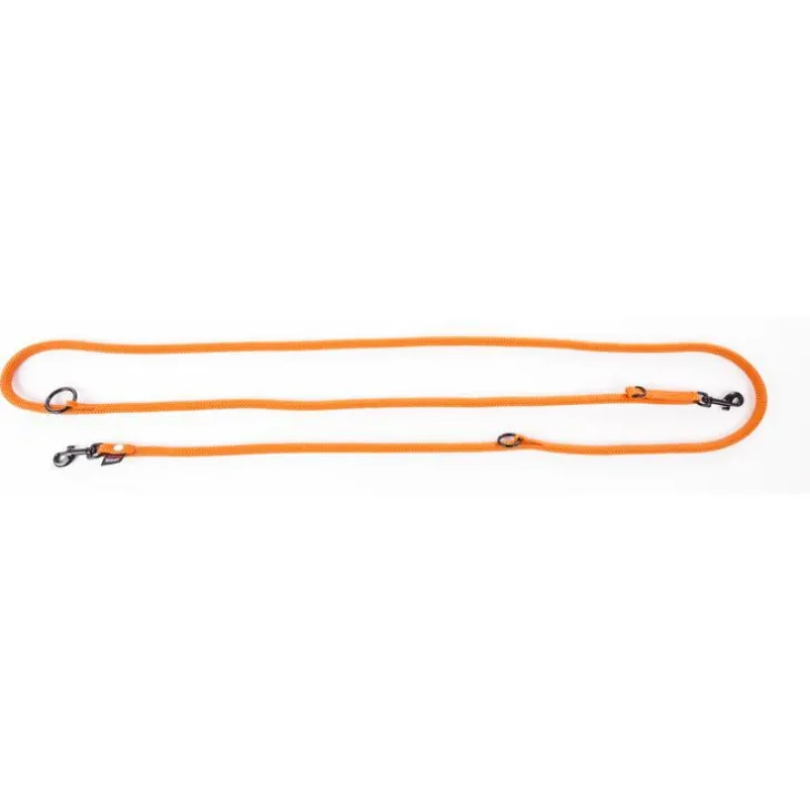 Laisse ronde 3 positions coloris orange - 1,3x190 cm