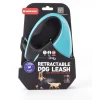 Laisse rétractable 2 Soft sangle coloris noir et turquoise - M
