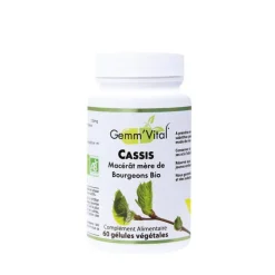 L’extrait de bourgeon de cassis bio en boite de 60 gélules