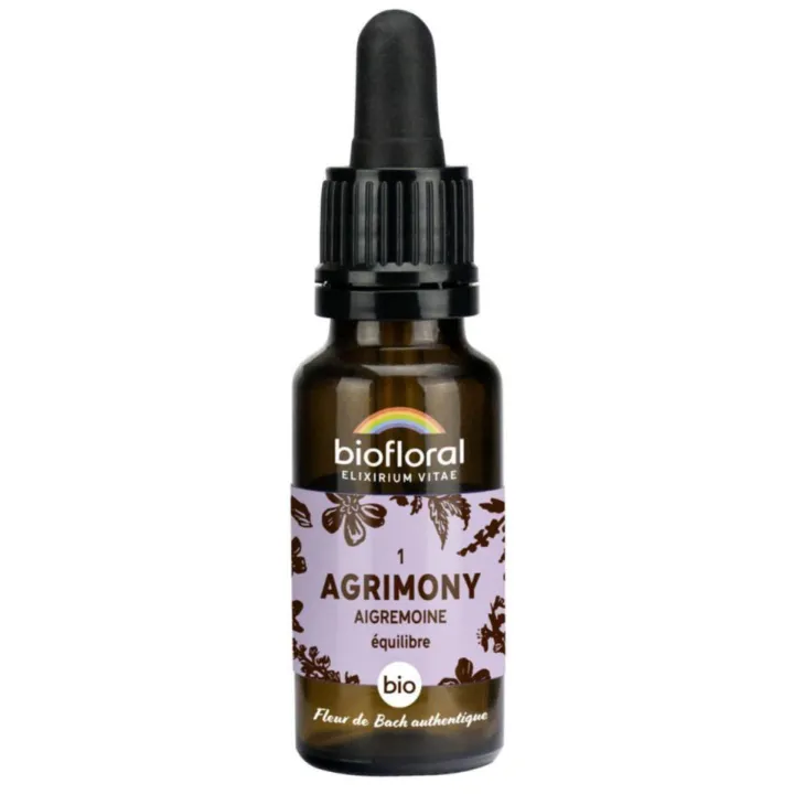 Élixir n°1 Biofloral d’aigremoine en flacon de 20 ml