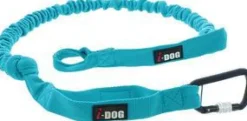 Longe de traction pour chien puissant coloris bleu I-Dog Cani-Bike Opale - 240 cm