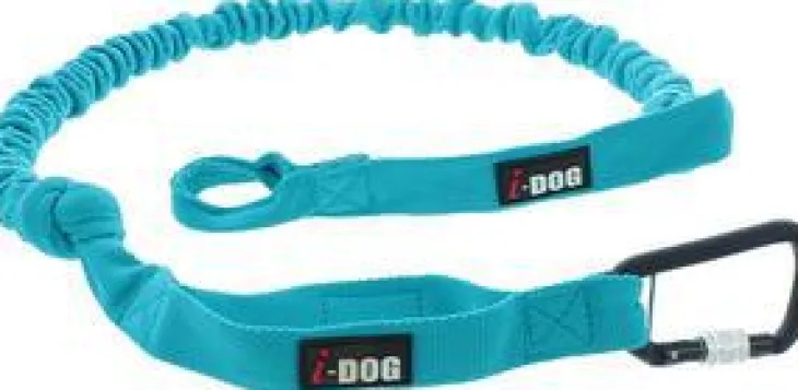 Longe de traction pour chien puissant coloris bleu I-Dog Canicross Opale ALM - 190 cm