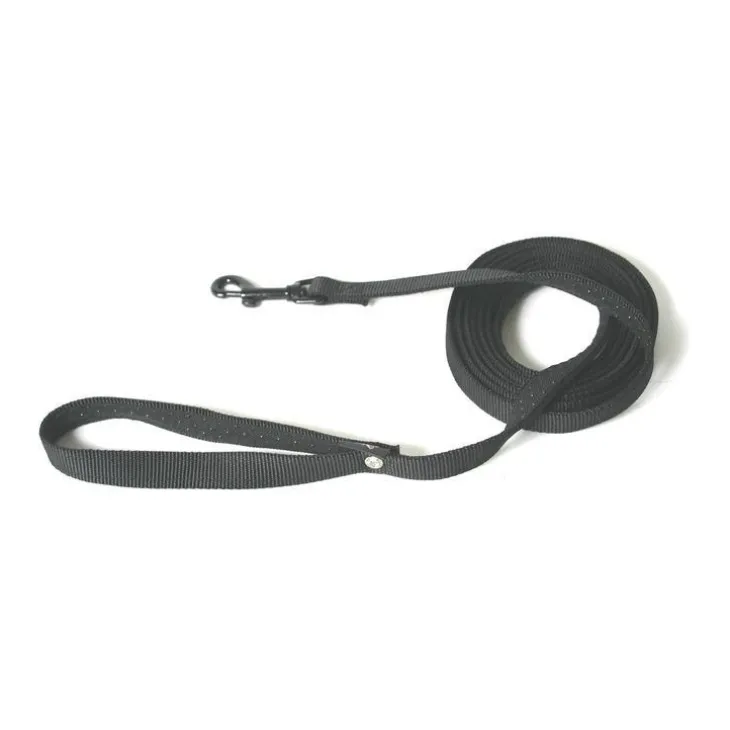Longe noire en nylon pour chien - 5 mètres