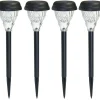 Lot de 4 balises extérieures Skool coloris noir en métal et verre Watt & Home - 40 cm