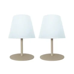 Lot de 2 lampes coloris beige effet blanc chaud en métal Batimex - Ø 10 x 16 cm