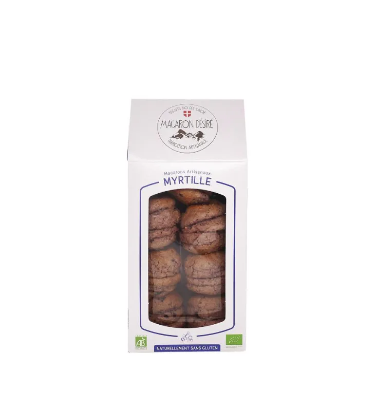 Macaron myrtille en sachet Biscuit Bio des Savoie - 150 g