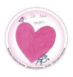 Magnet rond "De tout mon cœur" des Éditions Titi Pinson - 56 mm
