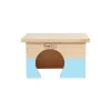 Maison en bois Home rectangle S bleu clair 18x14x11 cm