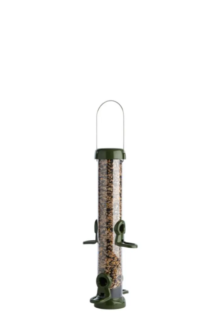 Mangeoire à graines silo ring pull click coloris vert - 1 L