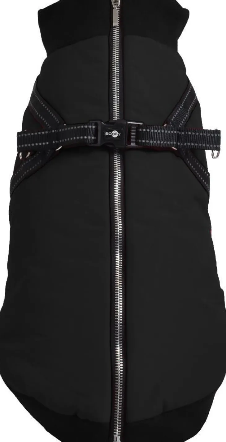 Manteau pour chien coloris noir avec harnais intégré Bobby Easy - Taille 38M
