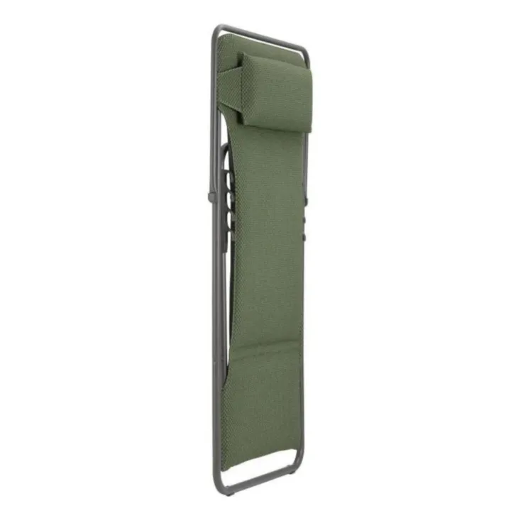 Maxi Transat BeComfort® tube titane olive Lafuma Mobilier - 62 x 83 x 94 cm