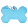 Médaille basic grand os pour chien en aluminium bleu azur
