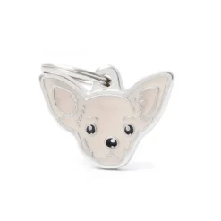Médaille friends pour chihuahua crème en métal