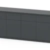 Meuble pour aquarium en bois coloris gris foncé 4 portes Aquatlantis Sublime Ultra 200 - 200 x 60 x 83 cm