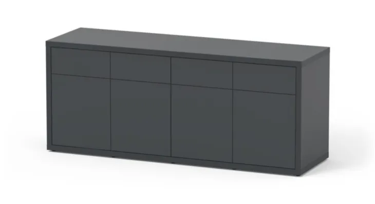 Meuble pour aquarium en bois coloris gris foncé 4 portes Aquatlantis Sublime Ultra 200 - 200 x 60 x 83 cm