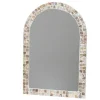 Miroir en verre et capiz blanc - 34,5 x 50 cm