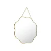 Miroir forme fleur en verre cerclé de métal doré grand modèle - 30 x 40 cm