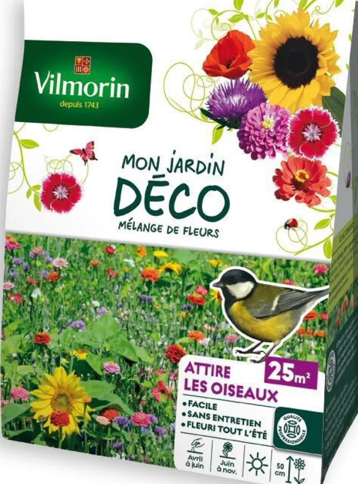 Mélange de fleurs Attire les oiseaux - graines à semer pour 25 m² de surface