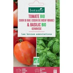 Mélange de graine de tomate cuor di bue bio et de basilic grand bio botanic® - graines à semer