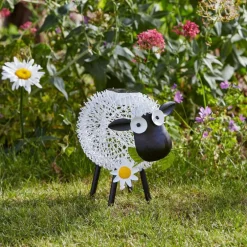 Mouton solaire en métal Dolly Sheep à LED blanc ou multicolore