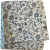 Nappe rectangulaire blanche à motifs bleus en PE/coton Boréal - 150 x 300 cm
