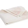 Nappe unie bordure ligne coloris beige en coton - 150 x 250 cm
