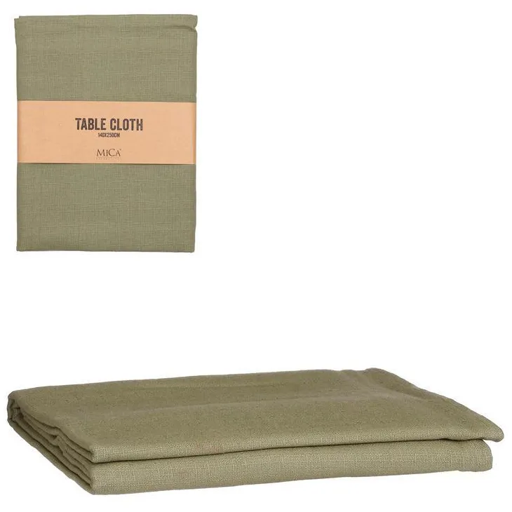 Nappe Villia coloris vert en coton - 250 x 140 cm